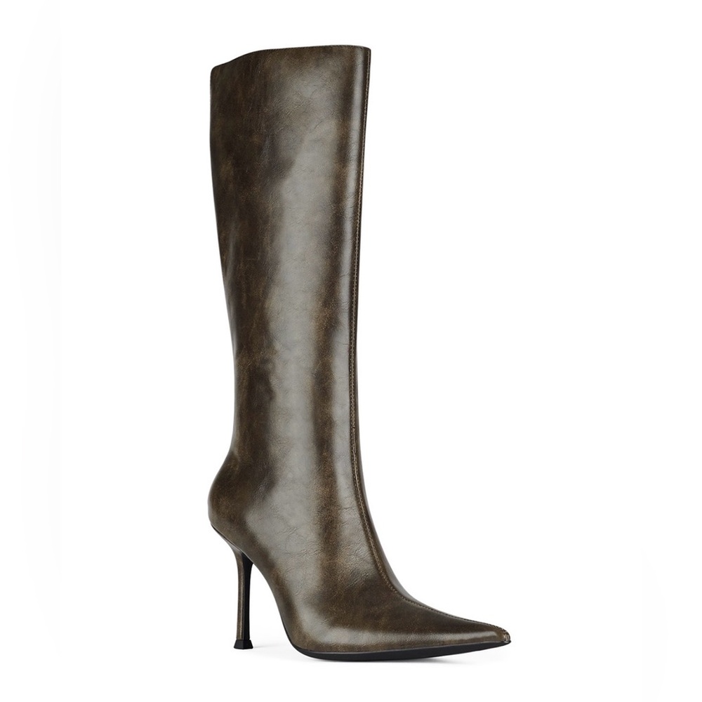 Worn Once - Sold Out Jeffrey Campbell Distressed khaki Darling-3 Boot